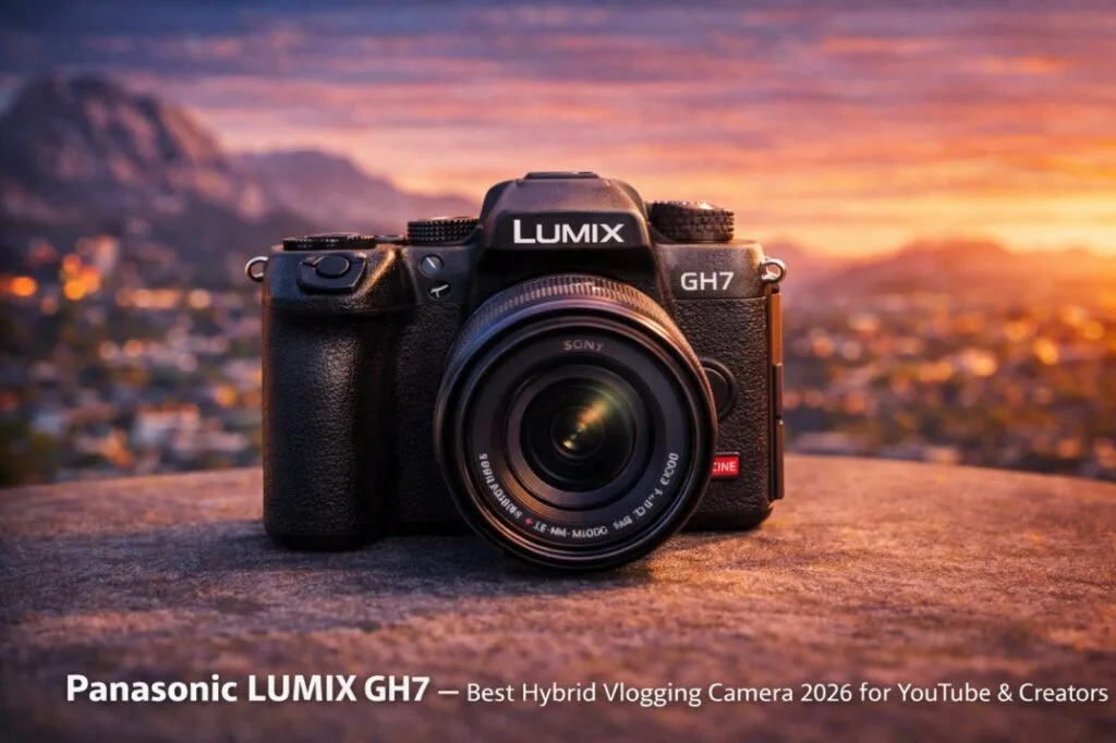 Panasonic LUMIX GH7 professional mirrorless vlogging camera for YouTube creators in 2026