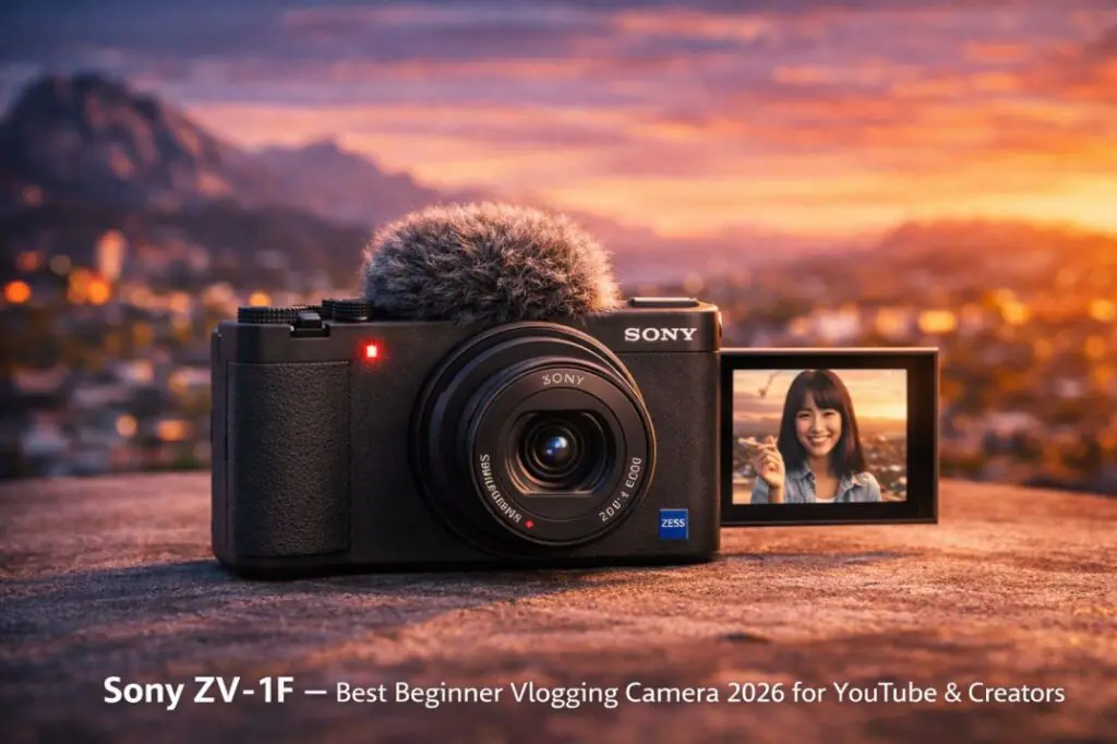 Sony ZV-1F beginner vlogging camera for YouTube and content creators in 2026