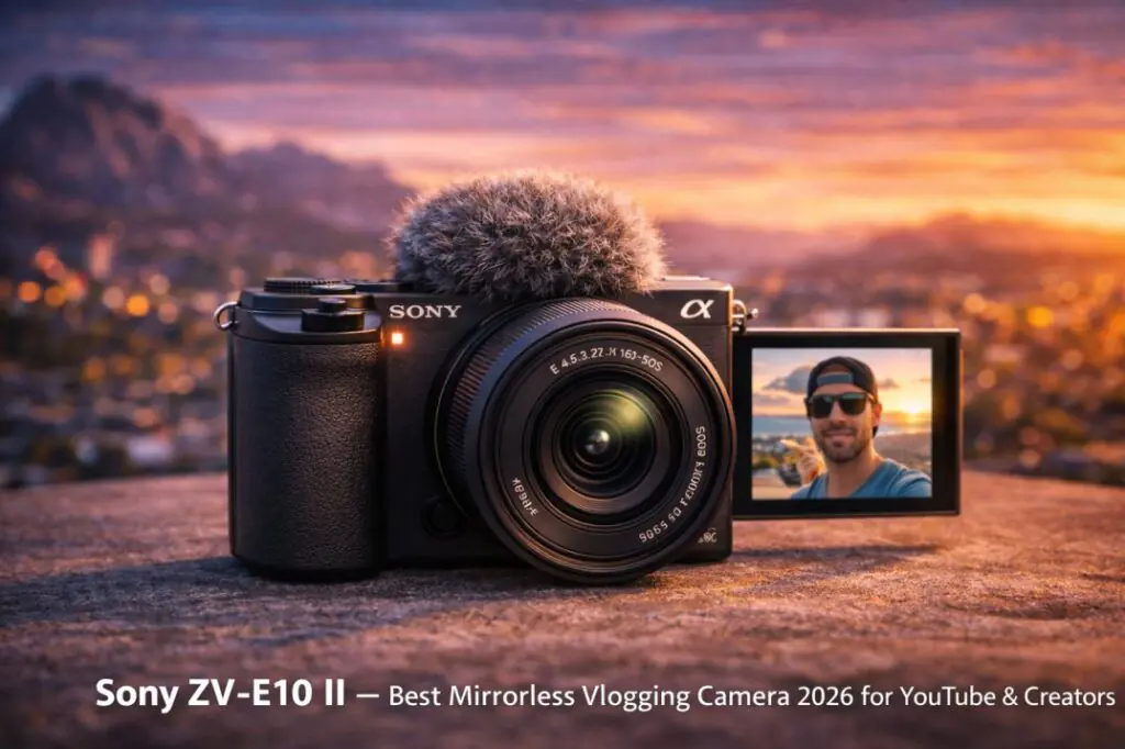 Sony ZV-E10 II mirrorless vlogging camera with interchangeable lenses for creators in 2026