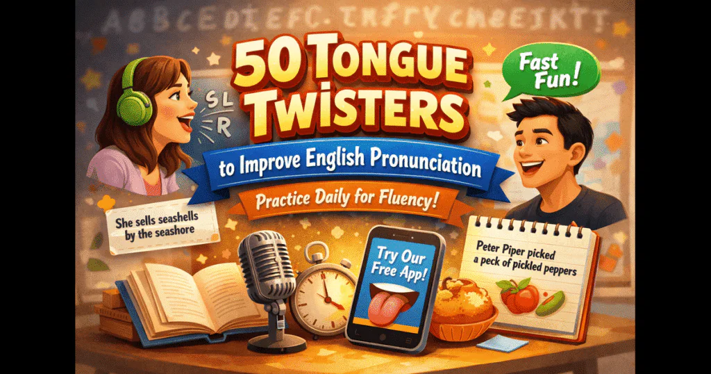 50 tongue twisters to improve English pronunciation and speaking fluency